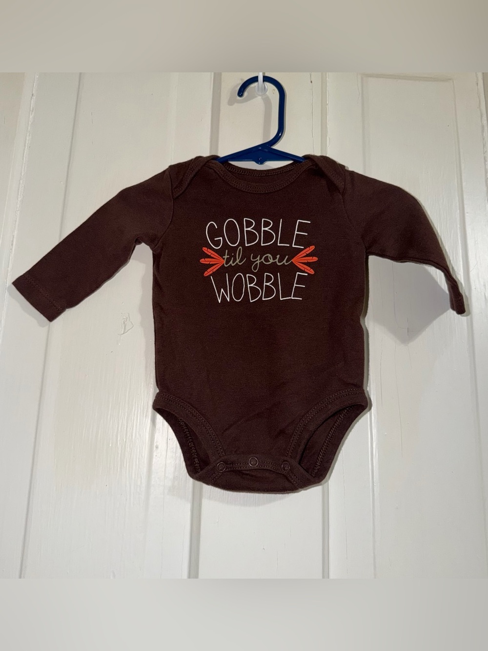 Boys girls infant 3 month thanksgiving shirt Gobble 'Til You Wobble One-Piece